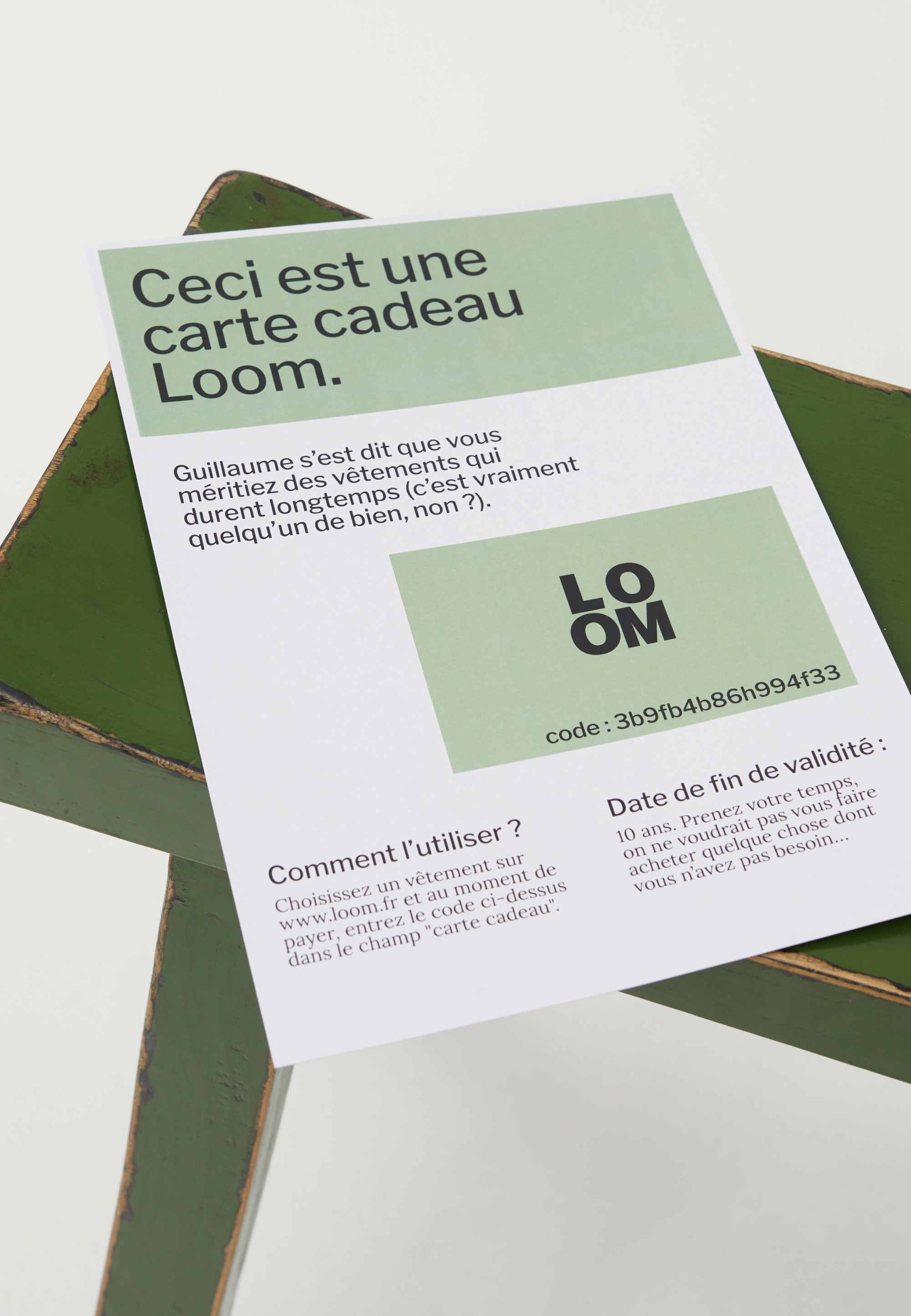 La carte cadeau virtuelle · Loom1