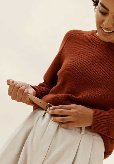 la ceinture fine loom naturel boucle enfilée