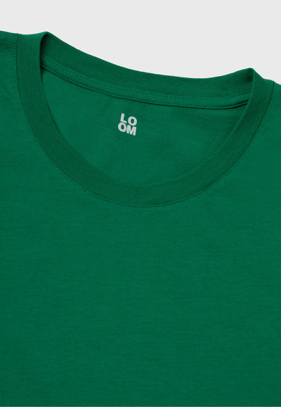 t-shirt coton bio loom Vert gazon zoom col