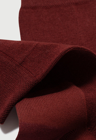 les chaussettes en coton bio bordeaux détail matière