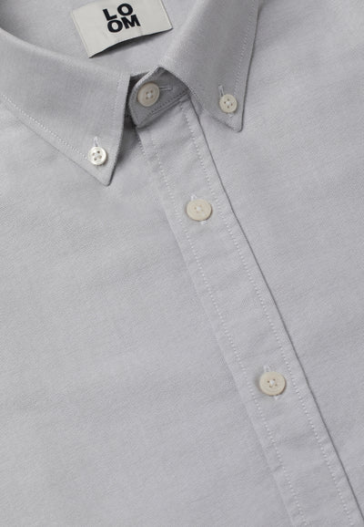 chemise oxford coton bio Gris détail boutons