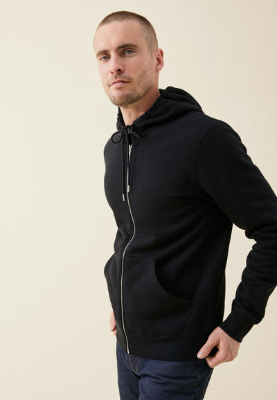 hoodie coton bio loom noir face
