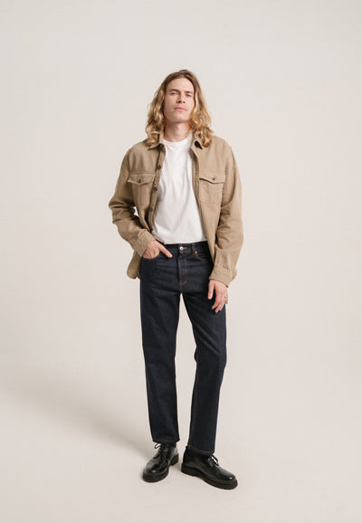 le jean droit homme coton bio loom brut main