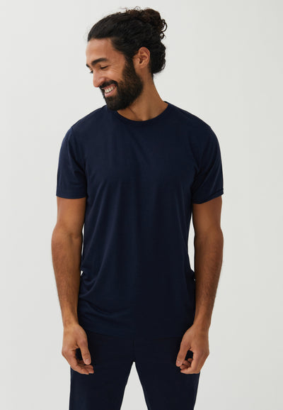 t-shirt mérinos loom bleu marine face 2