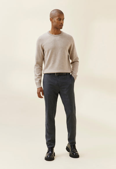 pull épais loom beige en pied