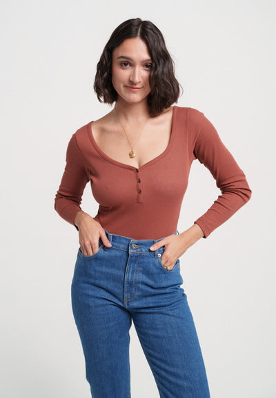 body coton bio loom terracotta face