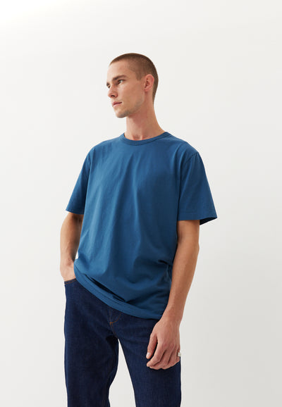 t-shirt coton bio loom Bleu cobalt main
