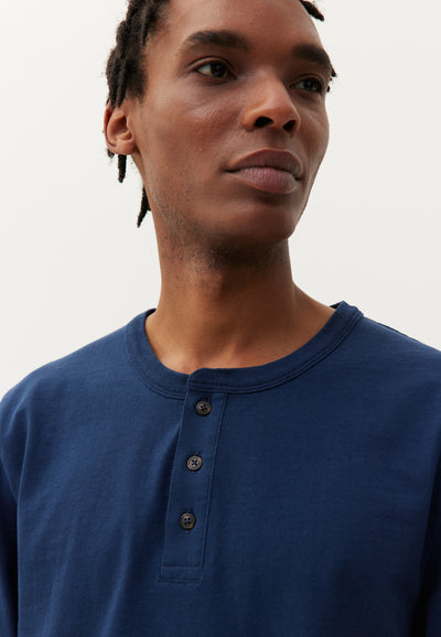 henley coton bio Bleu marine main