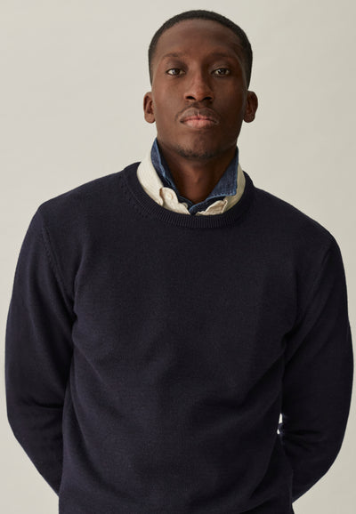 pull épais loom bleu marine face 2