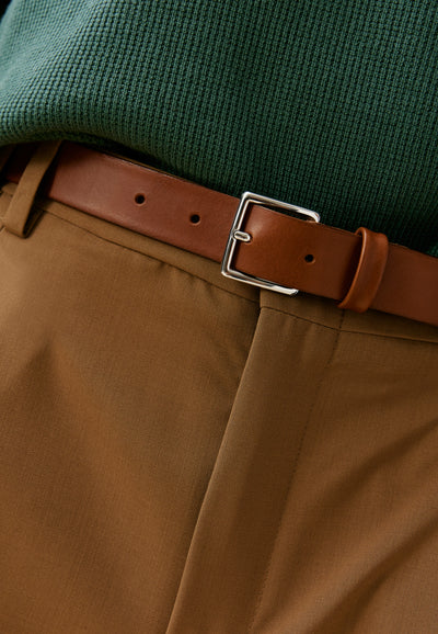 ceinture formelle cuir loom cognac main