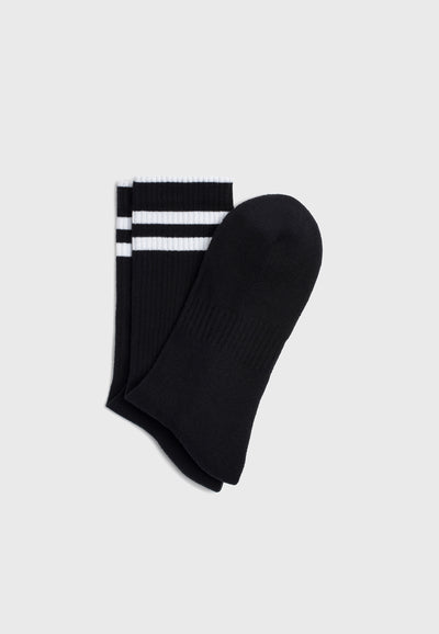 chaussettes côtelées coton bio noir pliées