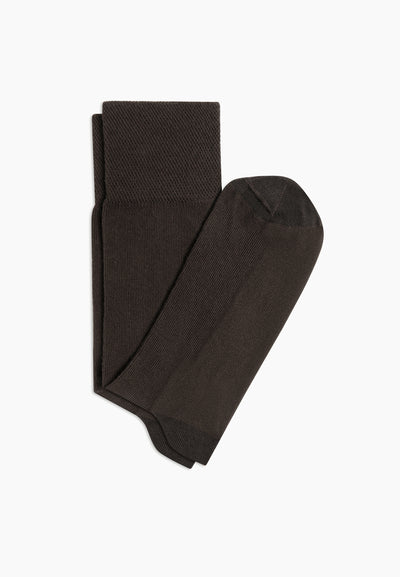 chaussettes coton marron pliées