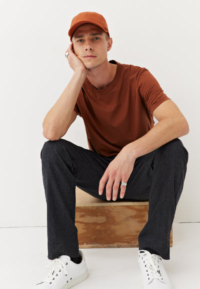 t-shirt coton bio loom terracotta assis