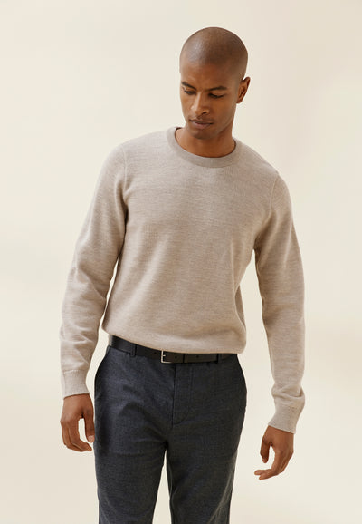pull épais loom beige face main