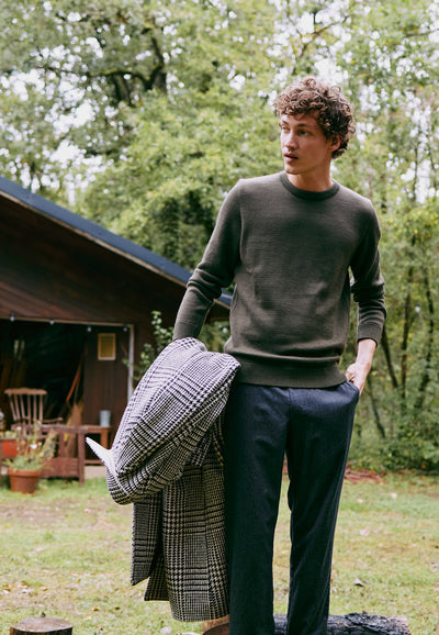 pull épais loom vert look main