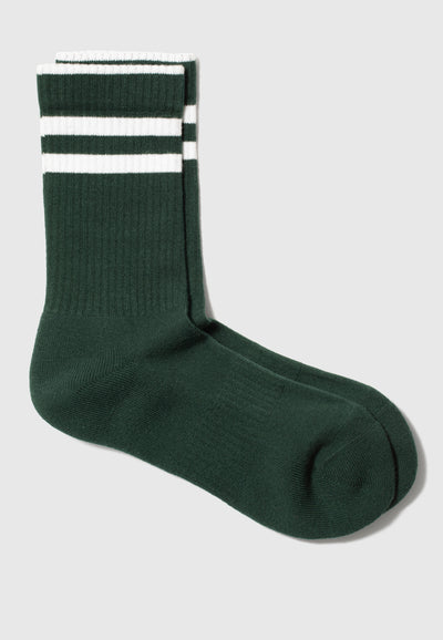 chaussettes côtelées Vert forêt main
