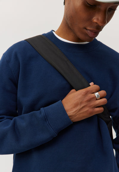 sweat coton bio loom bleu marine détail matière