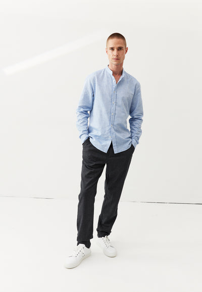 pantalon en flanelle de laine bio loom Gris anthracite