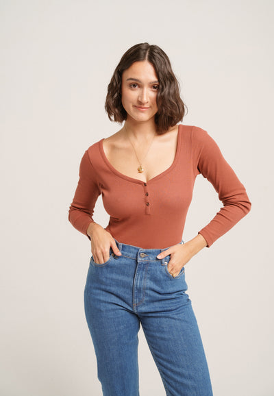 body coton bio loom terracotta face