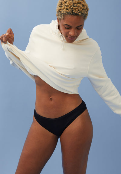 culotte coton bio loom noir face main