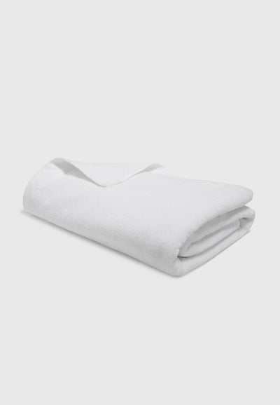 la serviette de bain coton bio loom blanc pliée