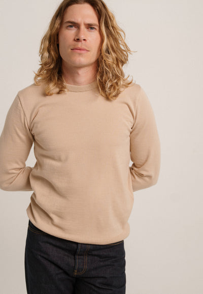 le pull fin coton laine bio loom beige main
