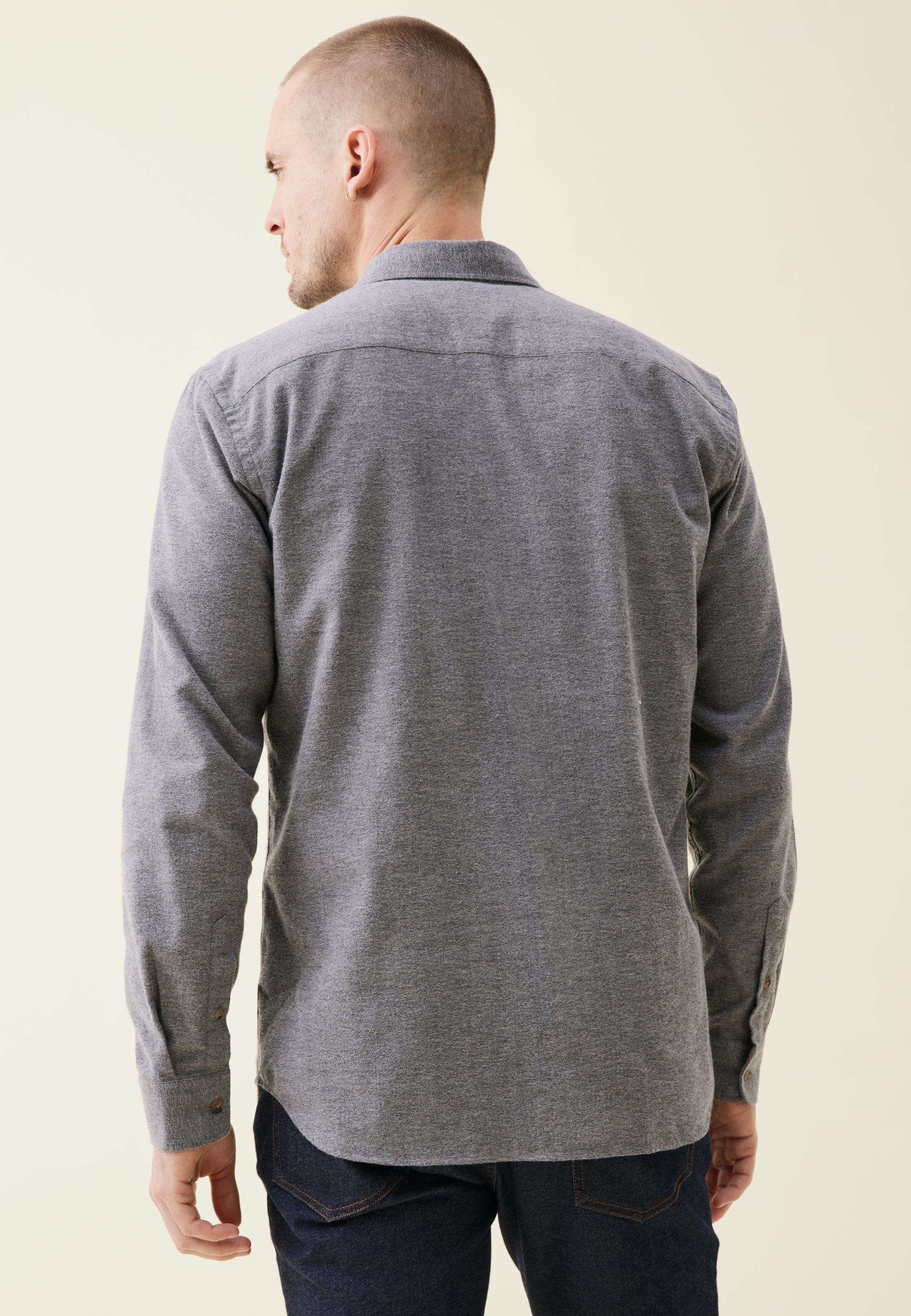 chemise flanelle coton bio loom gris dos