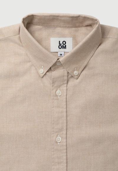 chemise oxford coton bio beige main