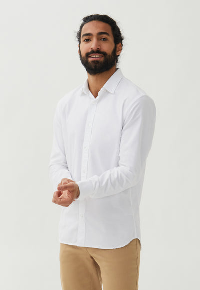 chemise oxford sans poche loom blanc main