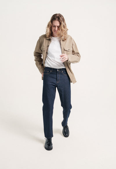 le jean droit homme coton bio loom brut main