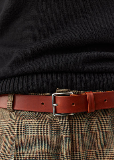 ceinture classique cuir pleine fleur papaye 2