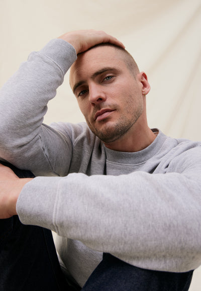 sweat coton bio loom gris détail matière