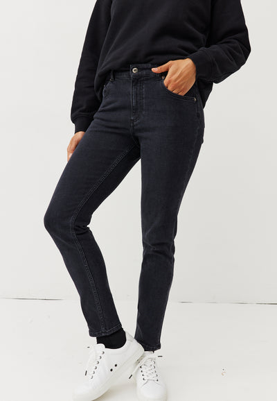 jean slim coton bio loom noir jambes