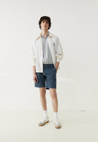 short coton bio loom bleu de prusse main