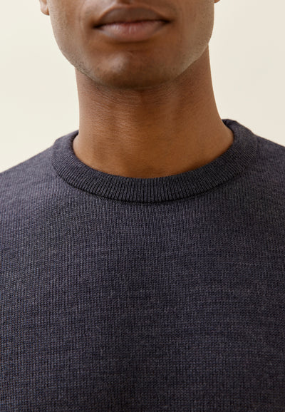 pull épais loom gris anthracite détail col