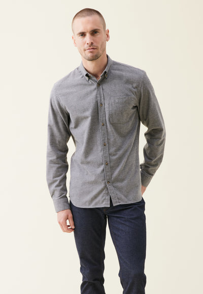 chemise flanelle coton bio loom Gris face