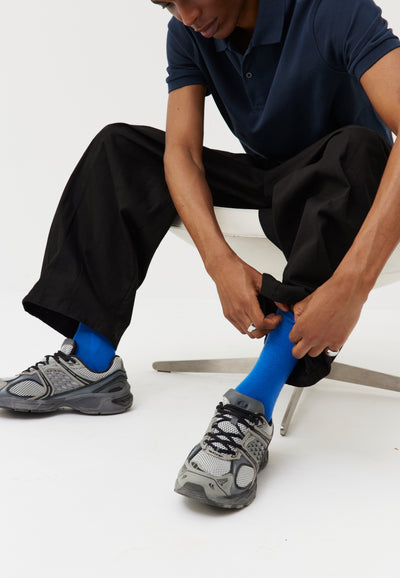 chaussettes en laine loom Bleu électrique main