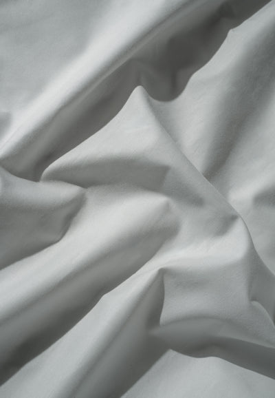 drap housse coton bio loom gris perle main