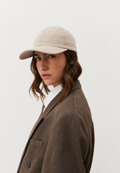 casquette coton bio loom beige clair main