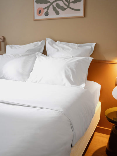 housse de couette coton bio loom blanc lit entier