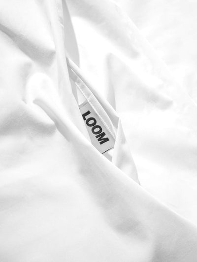housse de couette coton bio loom blanc détail étiquette