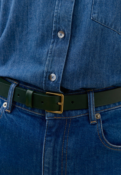 la ceinture fine loom sapin détail boucle main