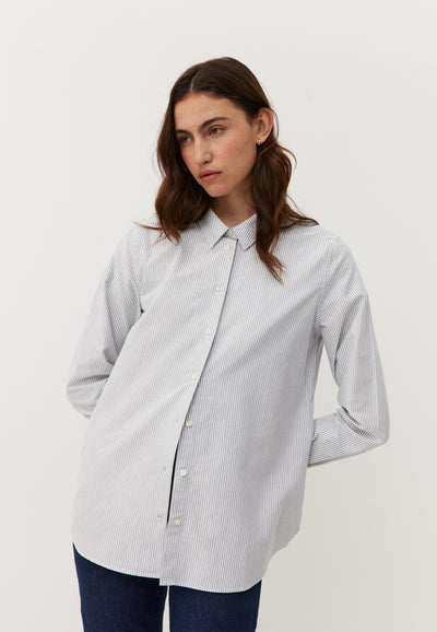 chemise oxford coton bio femme Rayures bleues main