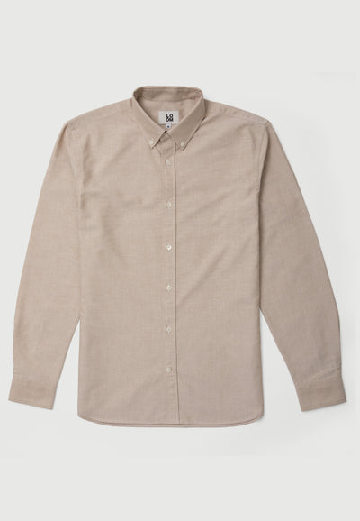 chemise oxford coton bio beige face
