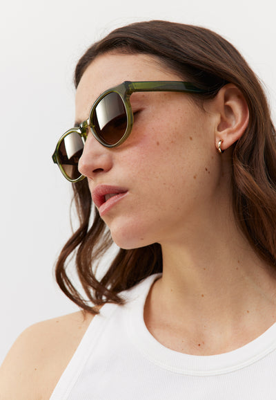 lunettes de soleil made in france loom Vert olive profil