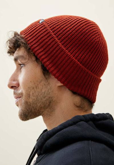 bonnet laine loom homme terracotta profil