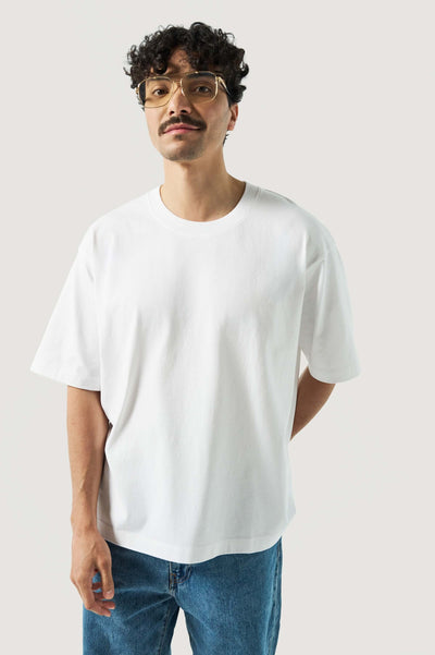 tee-shirt oversize loom blanc face