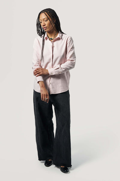 chemise oxford coton bio femme Rose pâle silhouette