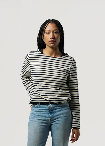 Marinière Rayé bleu marine loom face silhouette