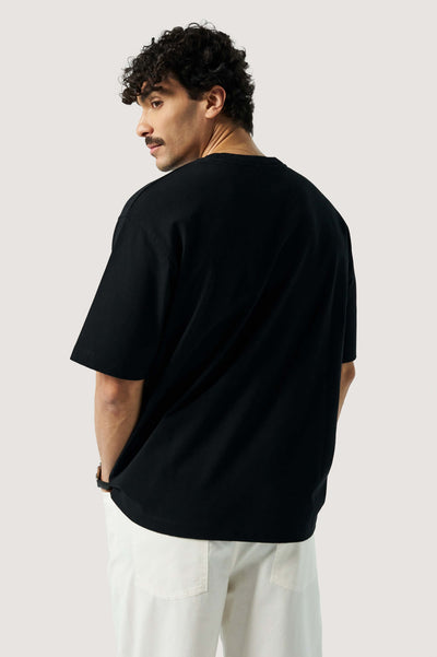 tee-shirt oversize loom noir profil